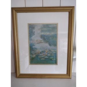 Framed Lithograph Water Lilies By Claude Monet